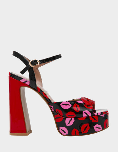 Betsey Johnson Customer Favorite - ALLYSON MULTI LIPS Women's Platform Sandal Heels