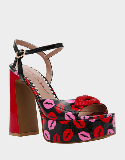 Betsey Johnson Customer Favorite - ALLYSON MULTI LIPS Women's Platform Sandal Heels