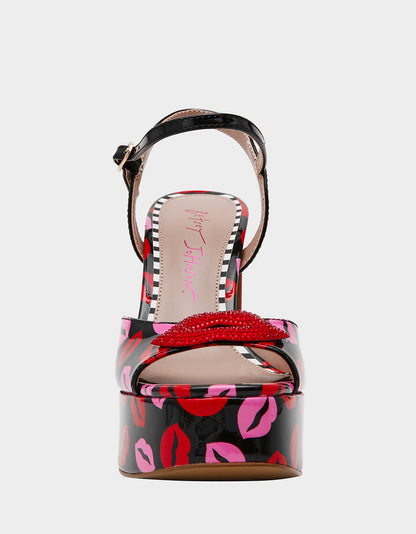 Betsey Johnson Customer Favorite - ALLYSON MULTI LIPS Women's Platform Sandal Heels