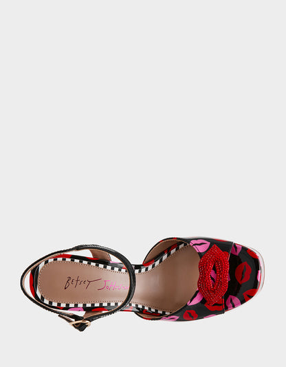 Betsey Johnson Customer Favorite - ALLYSON MULTI LIPS Women's Platform Sandal Heels