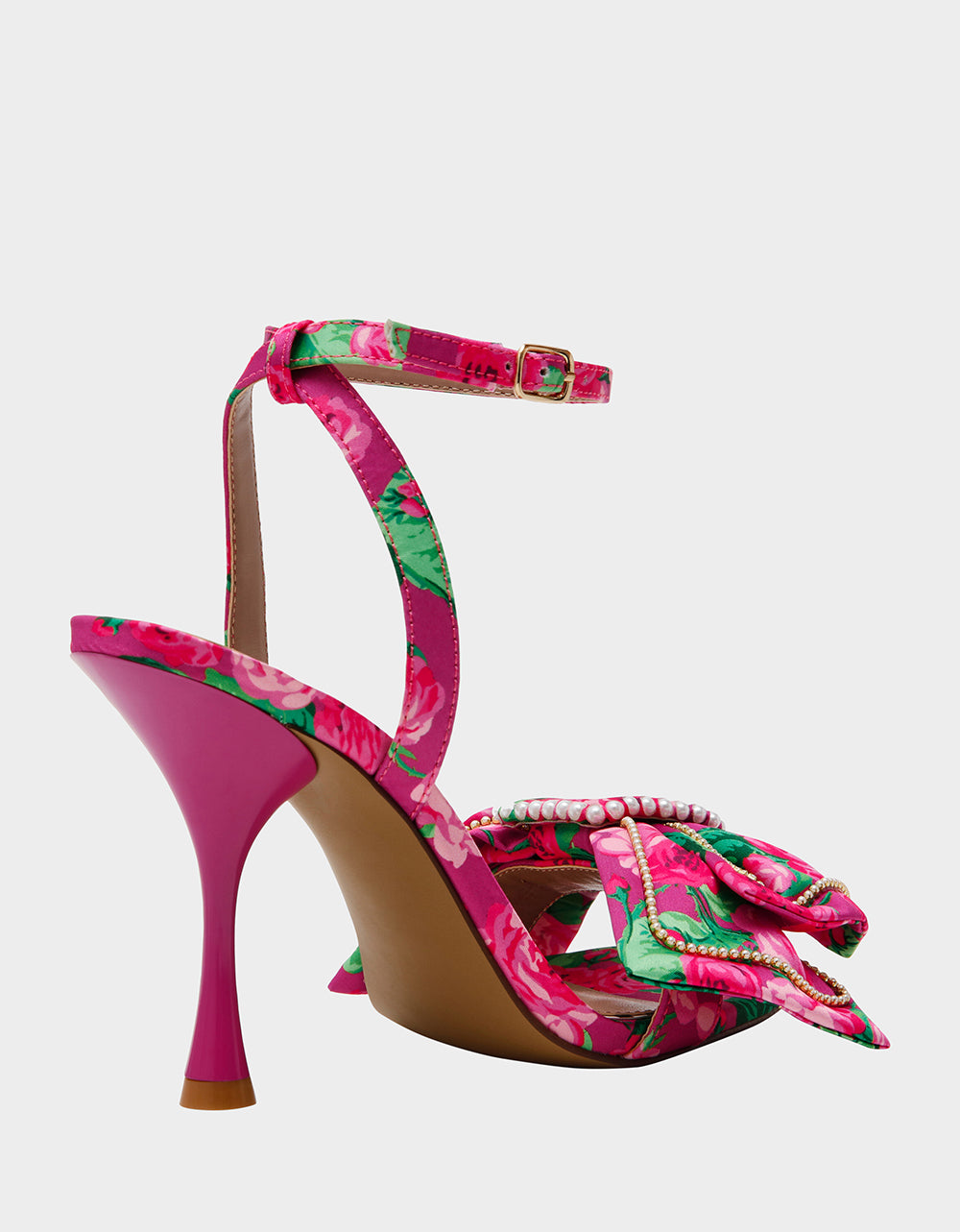 Betsey Johnson Premium - DENLY FUCHSIA FLORAL Square-Toe Strappy Heel