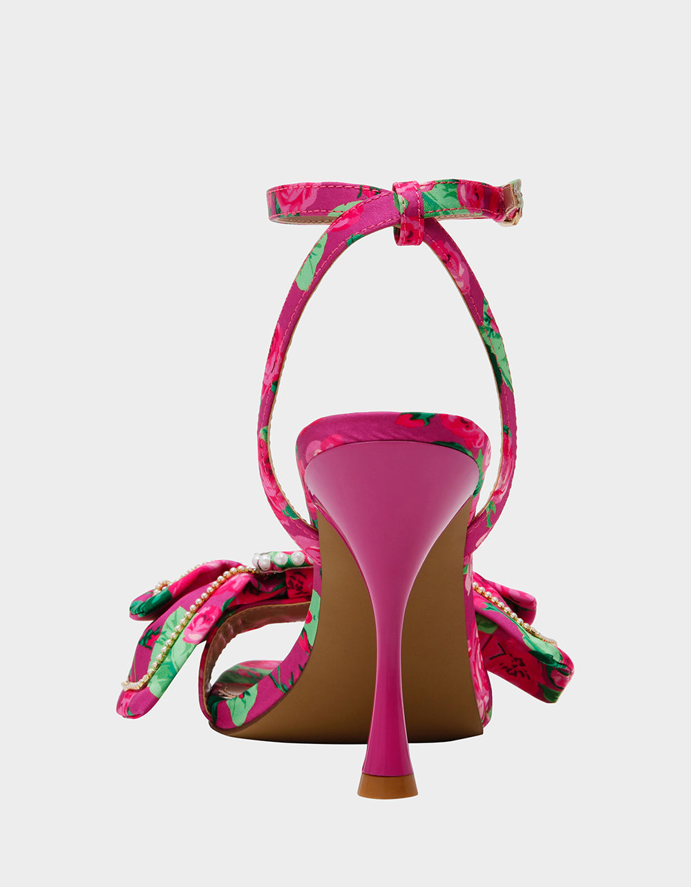 Betsey Johnson Premium - DENLY FUCHSIA FLORAL Square-Toe Strappy Heel