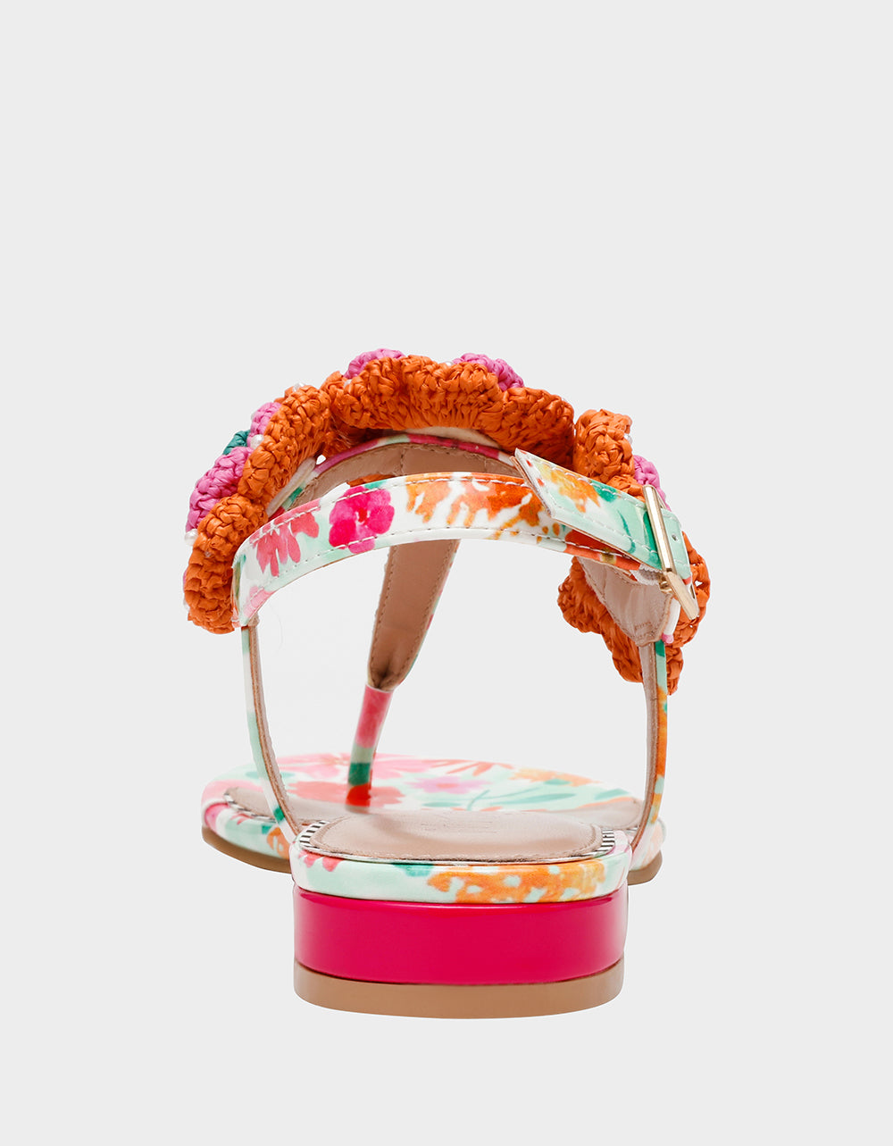 Betsey Johnson Value - CINDII WHITE MULTI T-Strap Flat Thong Sandal