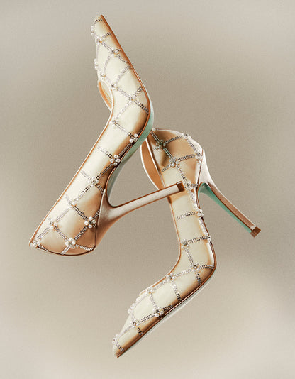 Betsey Johnson Value - CRUZE NUDE Pointed Toe Mesh Heel