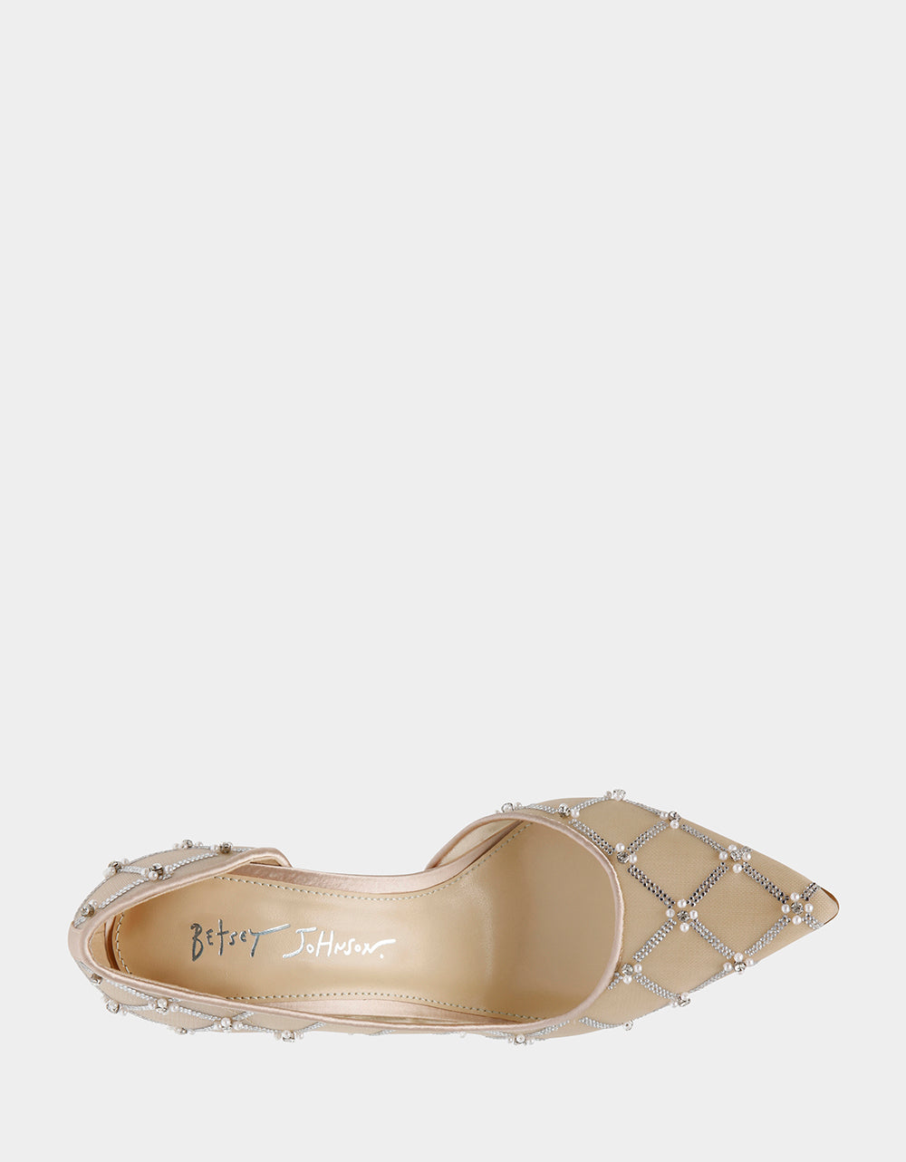 Betsey Johnson Value - CRUZE NUDE Pointed Toe Mesh Heel