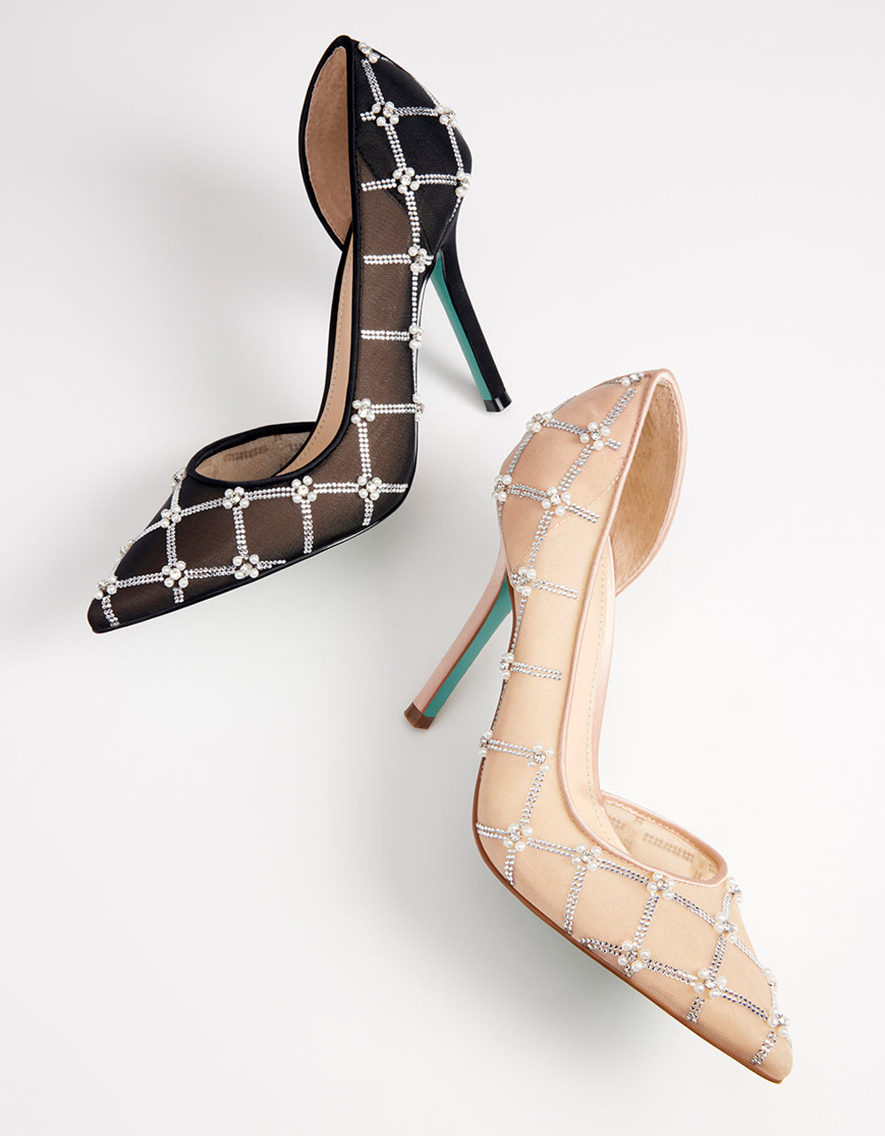 Betsey Johnson Value - CRUZE NUDE Pointed Toe Mesh Heel