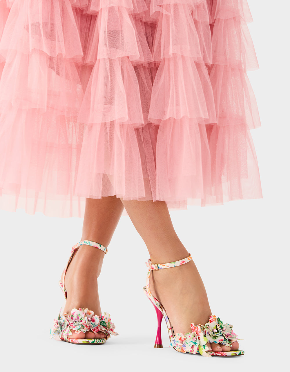 Betsey Johnson Essential - HILLEY NATURAL FLORAL MULTI Women's Floral High Heel Stiletto Sandal