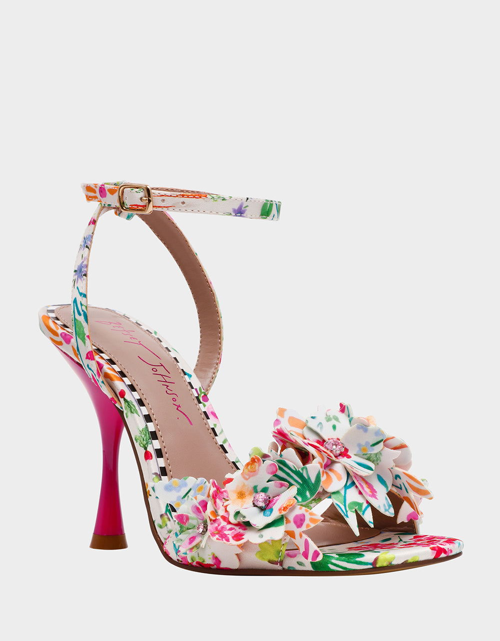 Betsey Johnson Essential - HILLEY NATURAL FLORAL MULTI Women's Floral High Heel Stiletto Sandal