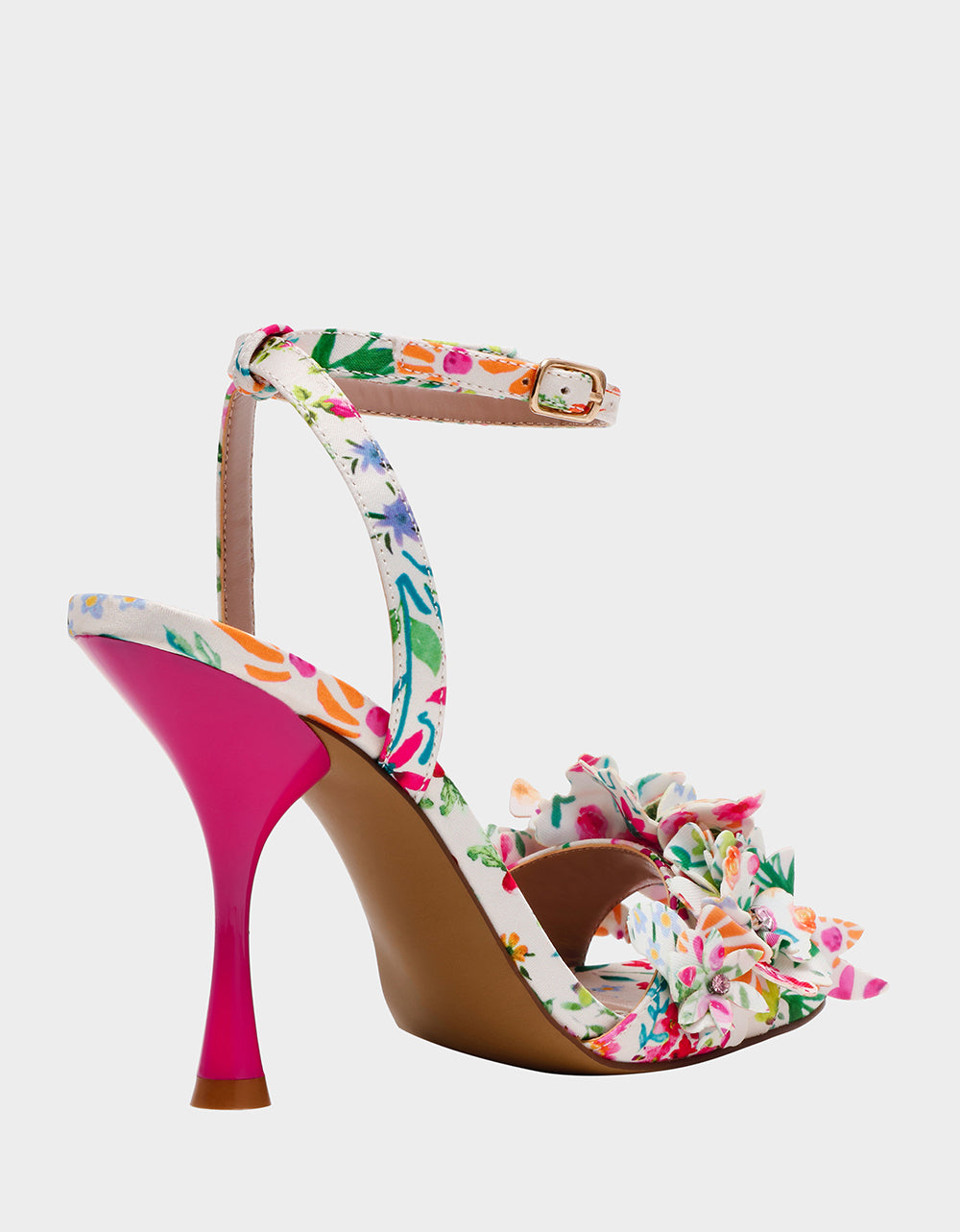 Betsey Johnson Essential - HILLEY NATURAL FLORAL MULTI Women's Floral High Heel Stiletto Sandal