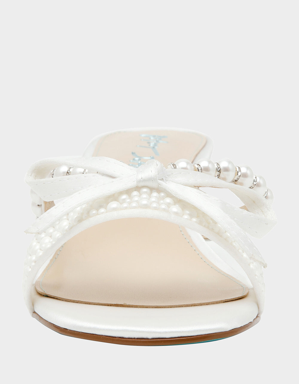 Betsey Johnson Classic - MANDY PEARL Women's Strappy Pearl Embellished Kitten Heel