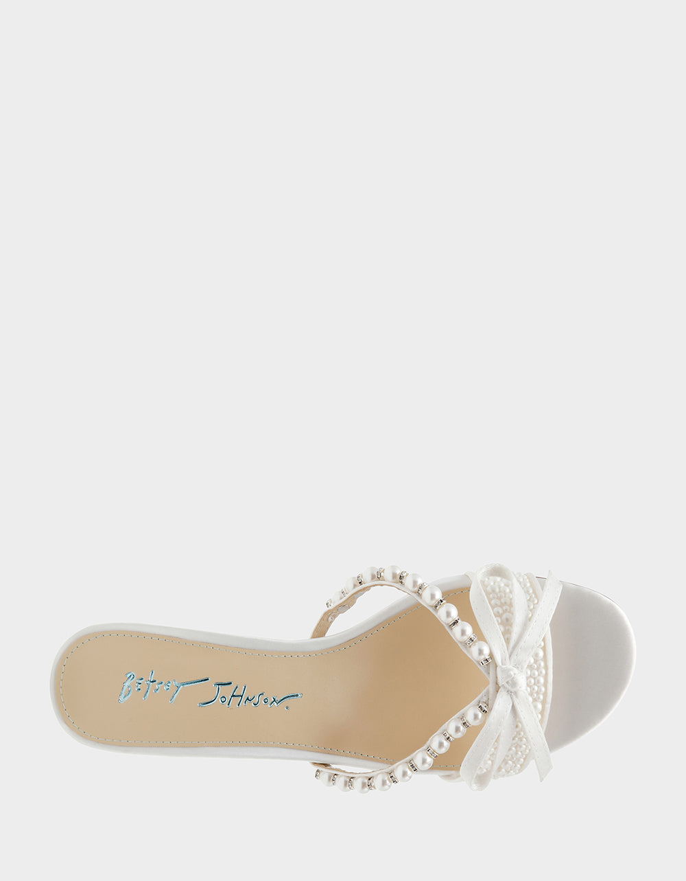 Betsey Johnson Classic - MANDY PEARL Women's Strappy Pearl Embellished Kitten Heel
