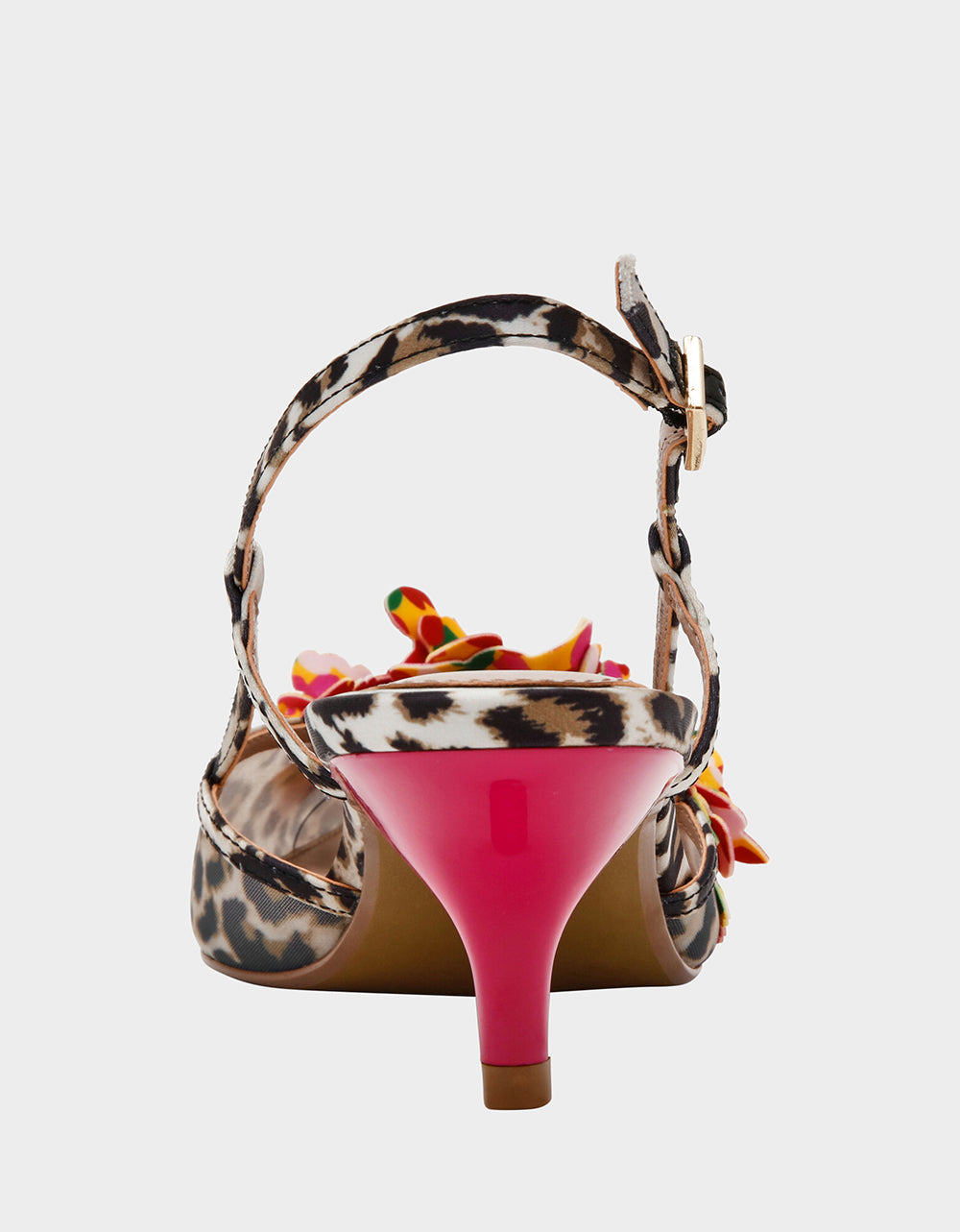 Betsey Johnson Top Pick - BAYLEE LEOPARD MULTI Women's Leopard Floral Slingback Kitten Heel