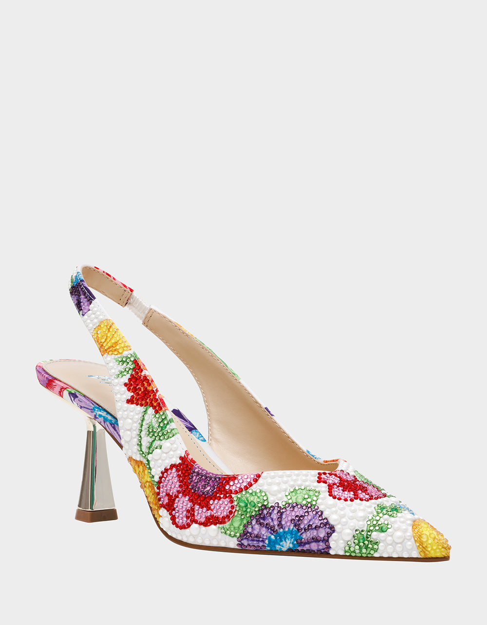 Betsey Johnson New - CLARK BRIGHT MULTI Women's Rhinestone Floral Heel