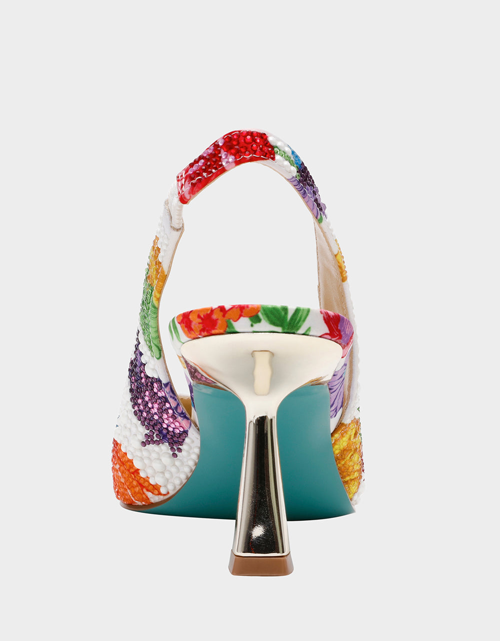 Betsey Johnson New - CLARK BRIGHT MULTI Women's Rhinestone Floral Heel