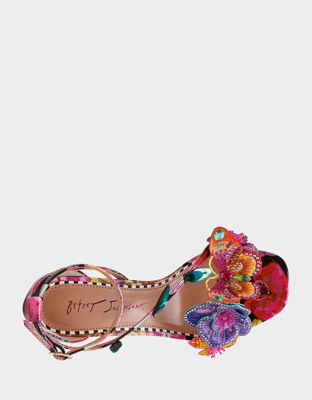Betsey Johnson Everyday - CAMILE BLACK MULTI Women's Floral Butterfly Rhinestone High Heel