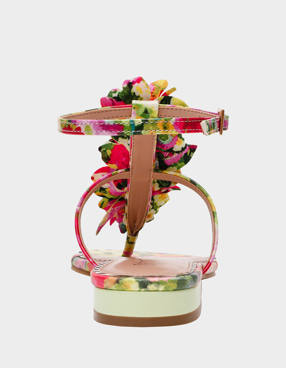 Betsey Johnson Exclusive - KENEDY GREENN FLORAL MULTI Women's Flat Pink and Green Floral Sandal