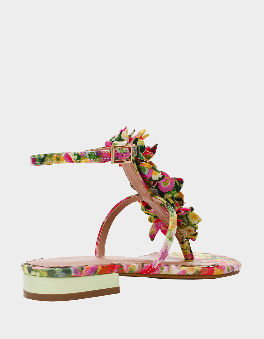 Betsey Johnson Exclusive - KENEDY GREENN FLORAL MULTI Women's Flat Pink and Green Floral Sandal