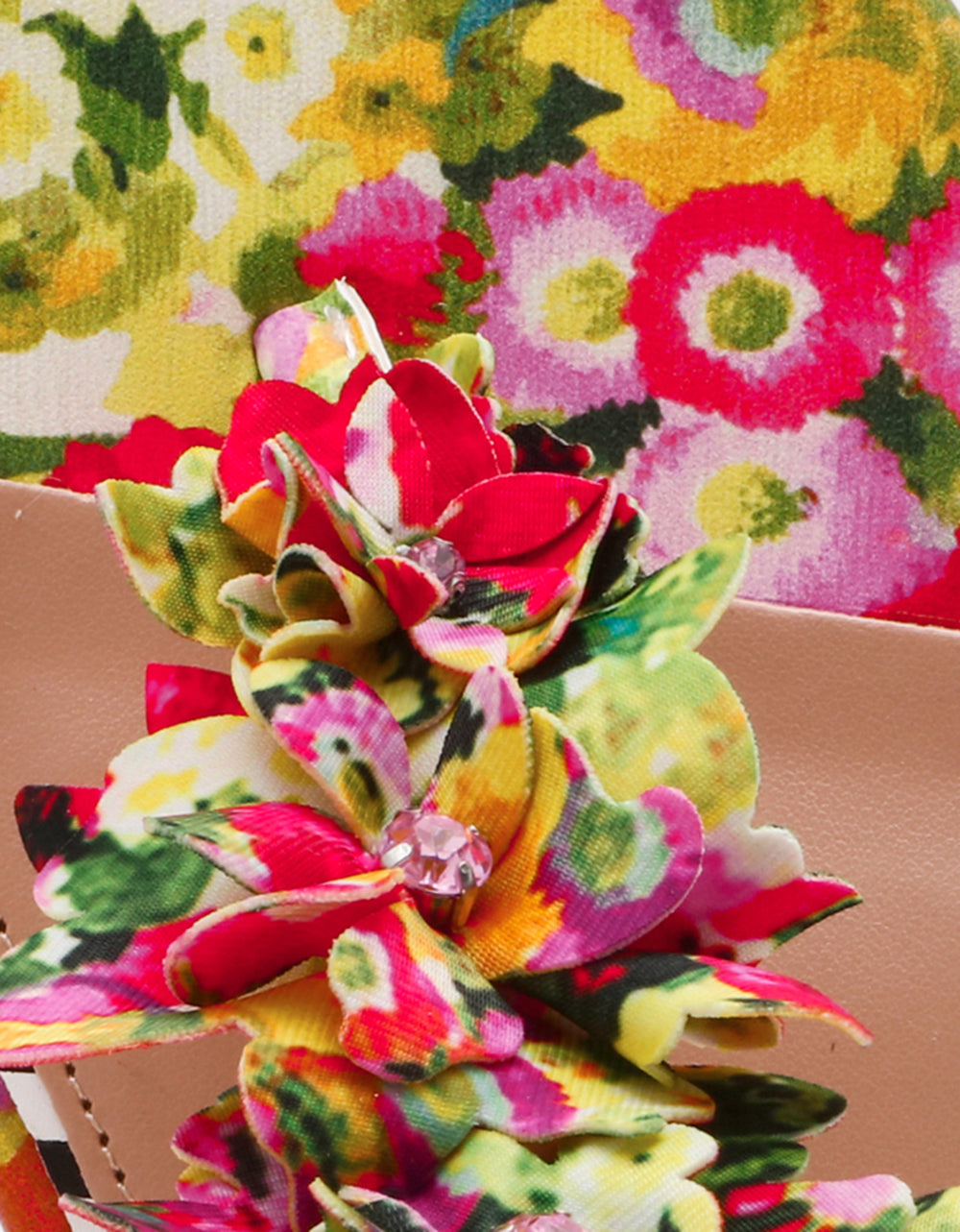 Betsey Johnson Exclusive - KENEDY GREENN FLORAL MULTI Women's Flat Pink and Green Floral Sandal