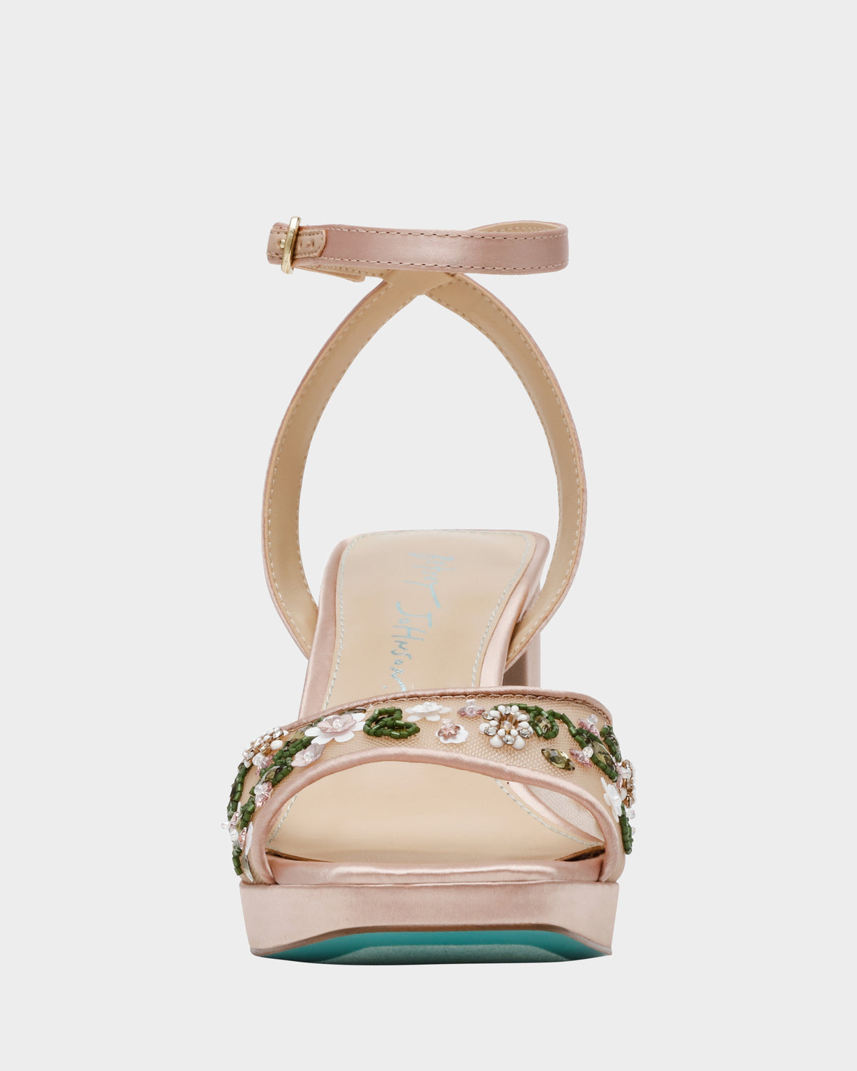Betsey Johnson Sale - KIRRA NUDE Platform Strappy Square-Toe Block Heel