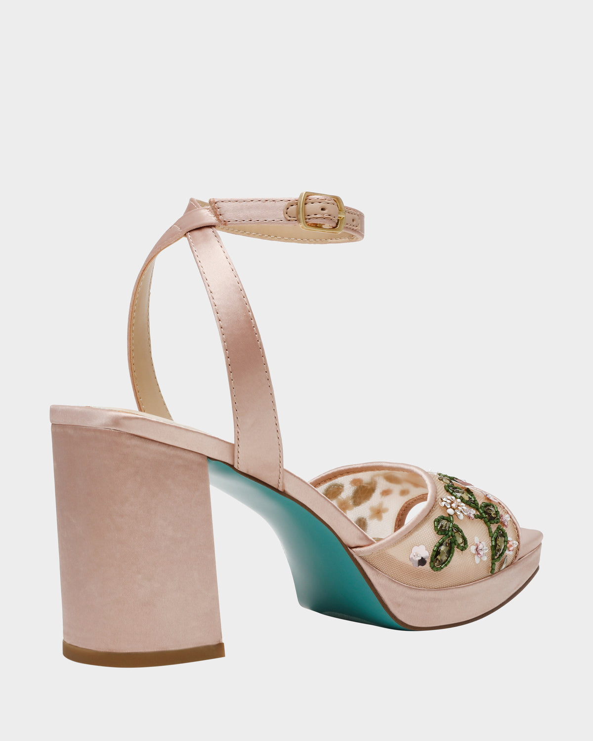 Betsey Johnson Sale - KIRRA NUDE Platform Strappy Square-Toe Block Heel