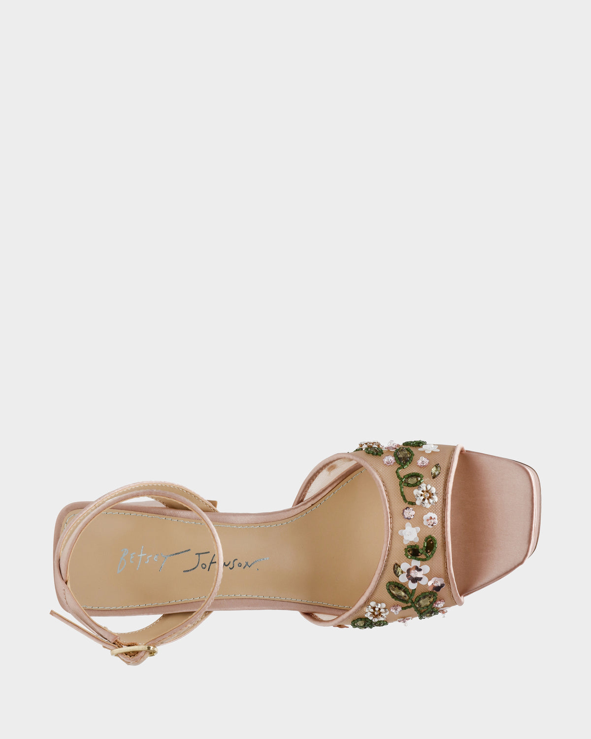 Betsey Johnson Sale - KIRRA NUDE Platform Strappy Square-Toe Block Heel