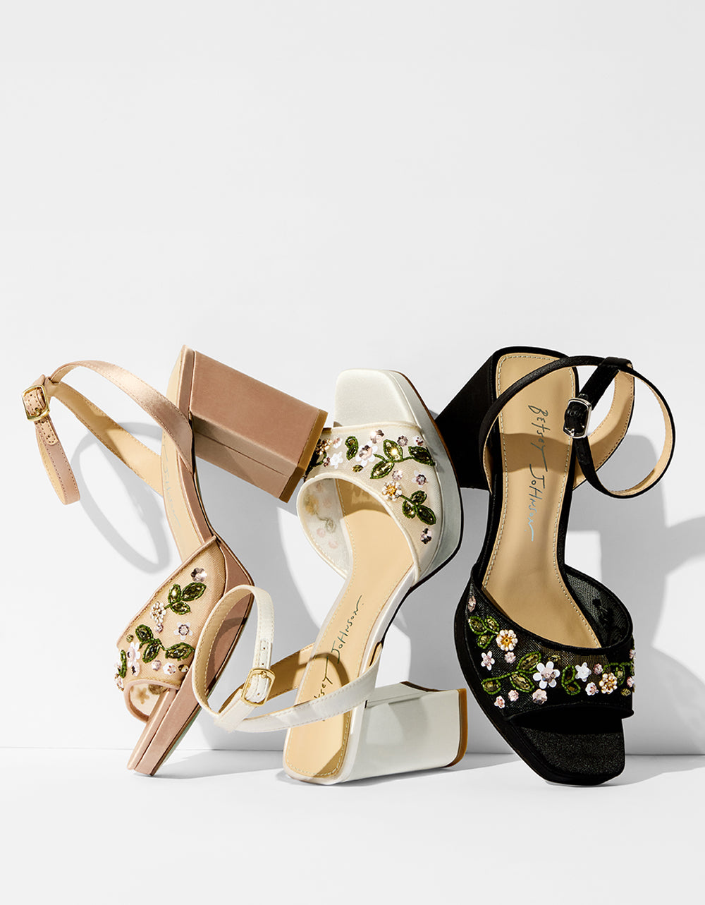Betsey Johnson Sale - KIRRA NUDE Platform Strappy Square-Toe Block Heel