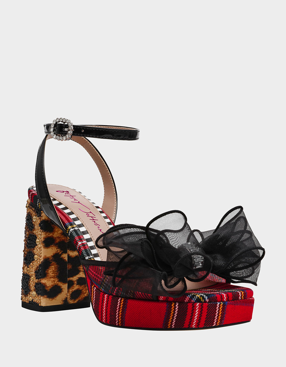 Betsey Johnson Signature - PALLOMA RED PLAID Women's Platform Block Heel