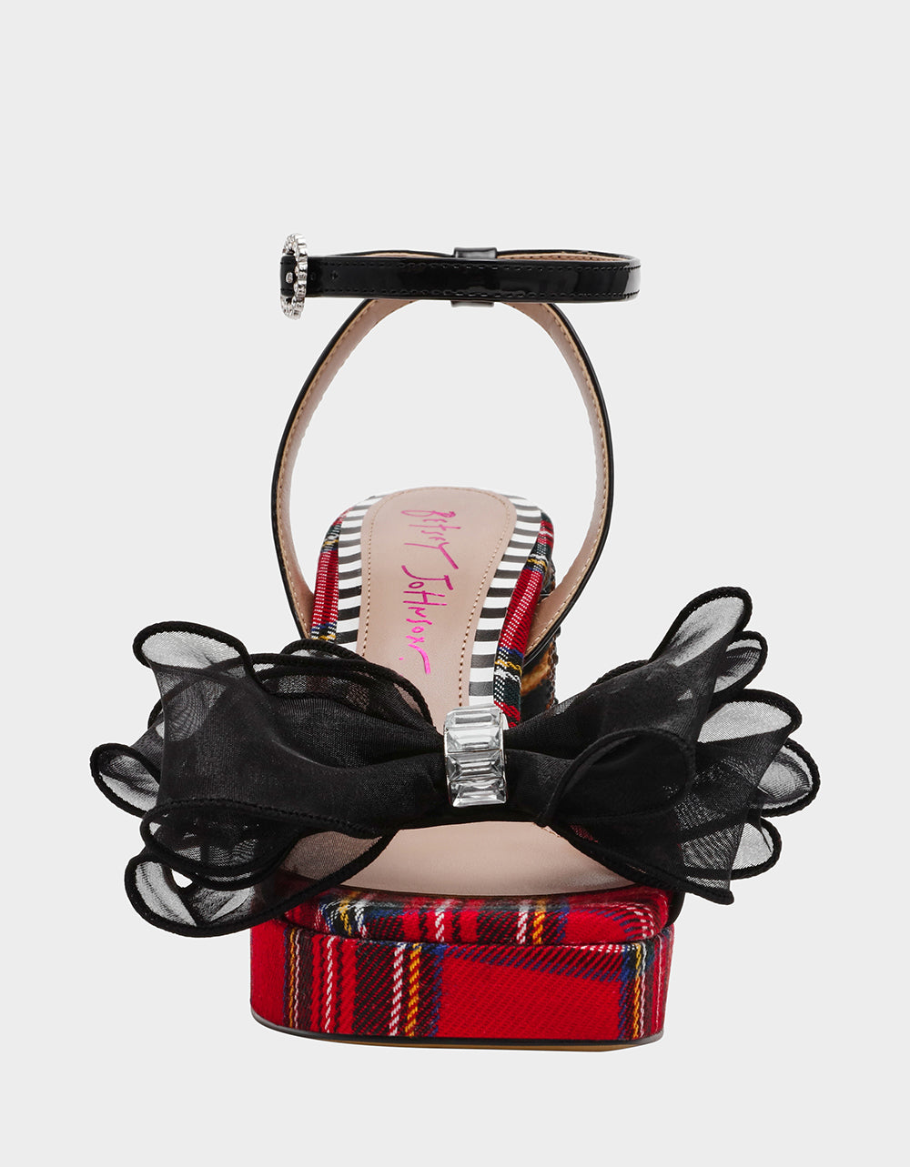 Betsey Johnson Signature - PALLOMA RED PLAID Women's Platform Block Heel