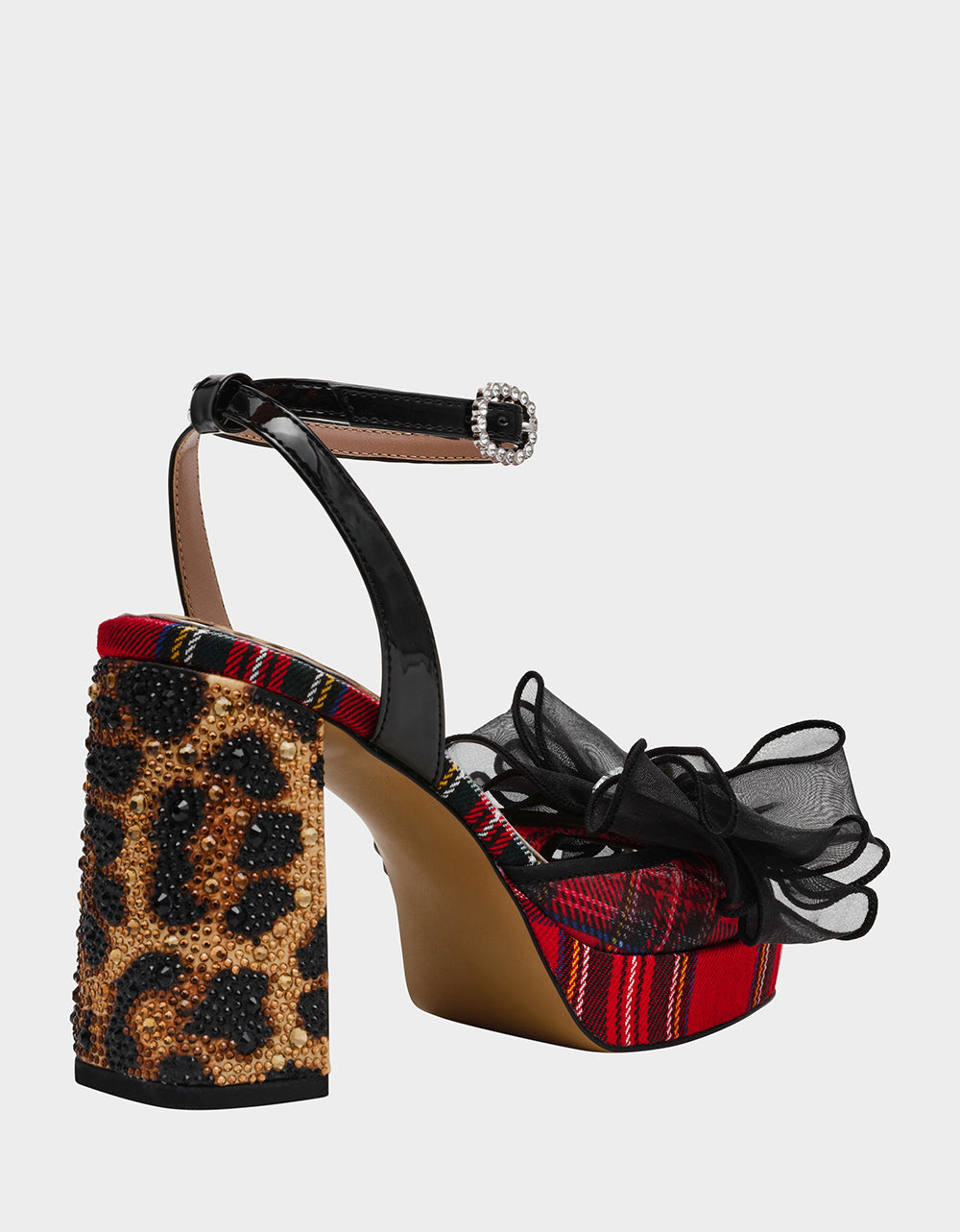 Betsey Johnson Signature - PALLOMA RED PLAID Women's Platform Block Heel