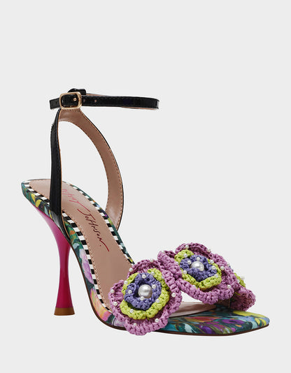 Betsey Johnson Great Value - AINSLEYY BRIGHT MULTI Square-Toe Floral Heel