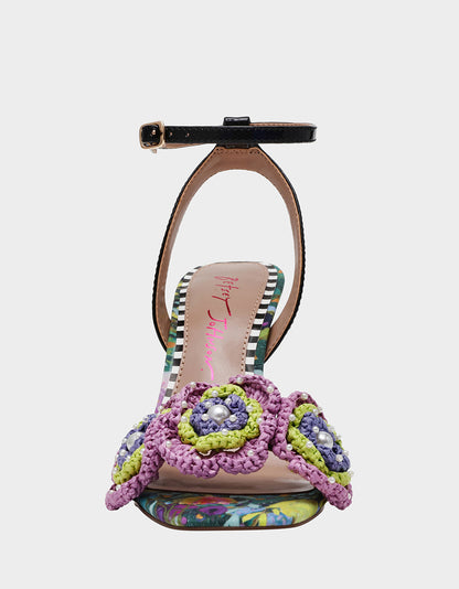 Betsey Johnson Great Value - AINSLEYY BRIGHT MULTI Square-Toe Floral Heel