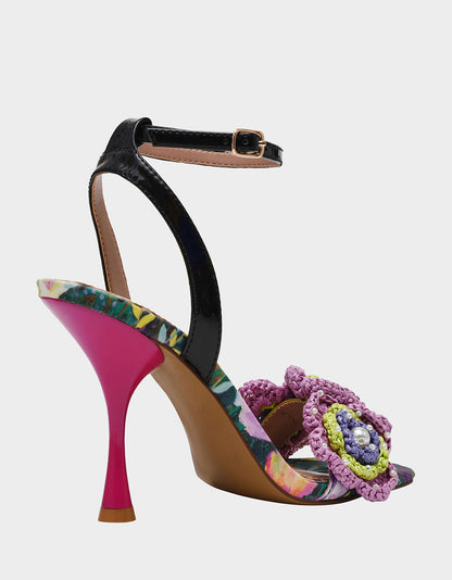 Betsey Johnson Great Value - AINSLEYY BRIGHT MULTI Square-Toe Floral Heel