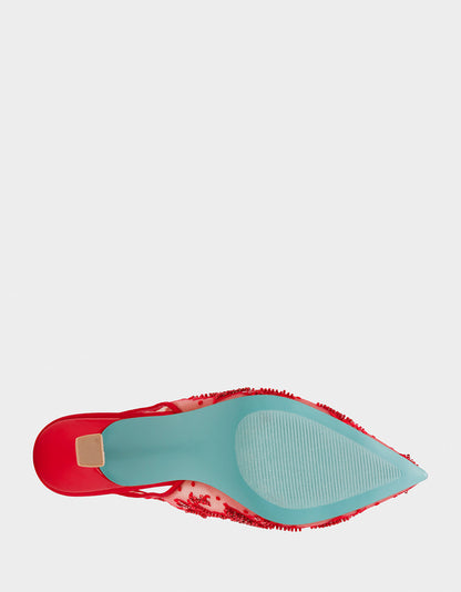 Betsey Johnson New - NIKKI RED Pointed Toe Slingback Heel
