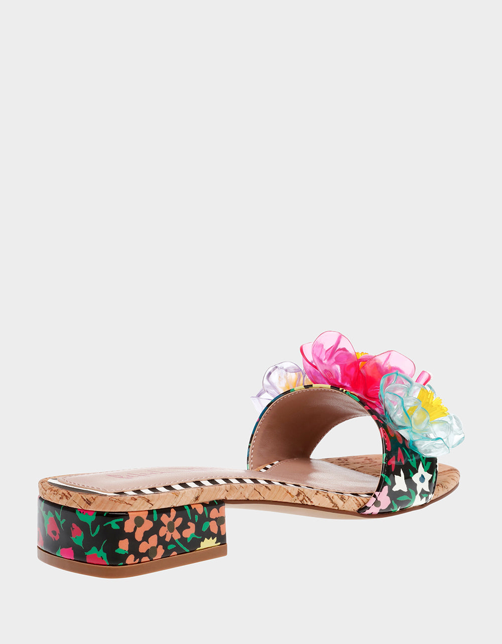 Betsey Johnson Exclusive - BRICE BLACK MULTI Floral Slide Sandal
