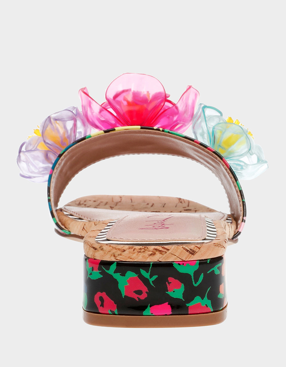 Betsey Johnson Exclusive - BRICE BLACK MULTI Floral Slide Sandal
