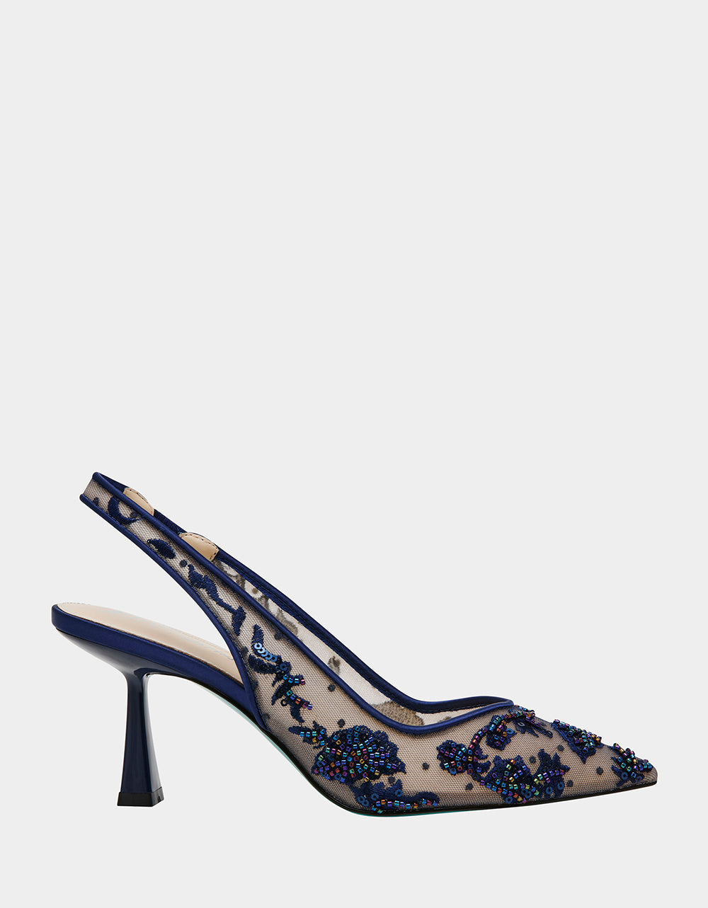 Betsey Johnson Customer Favorite - NIKKI NAVY Slingback Pointed Toe Heel