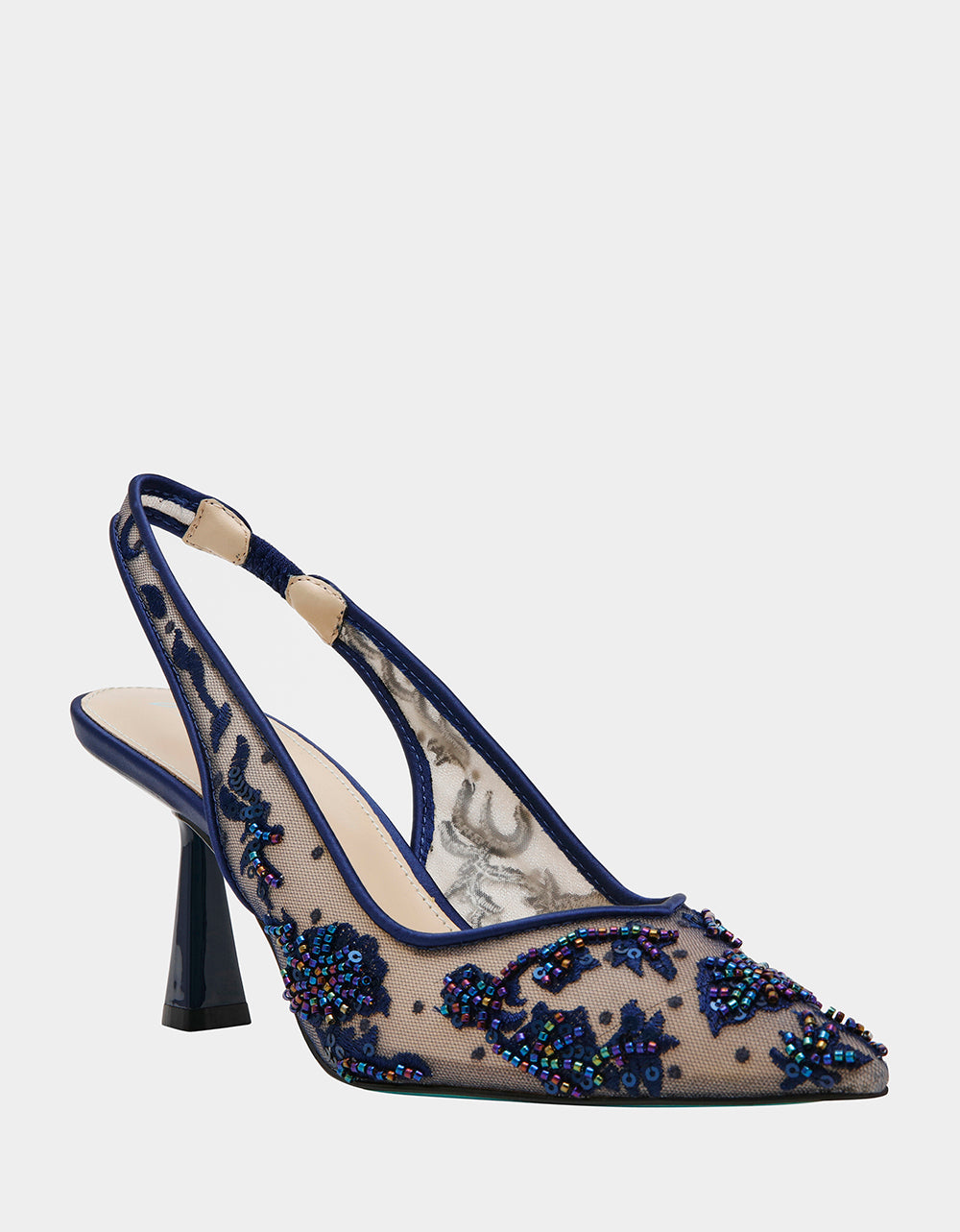 Betsey Johnson Customer Favorite - NIKKI NAVY Slingback Pointed Toe Heel