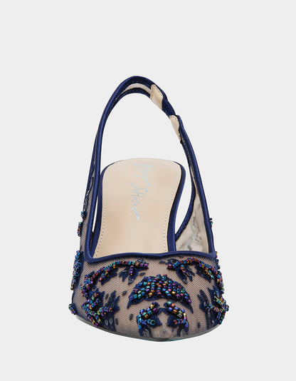 Betsey Johnson Customer Favorite - NIKKI NAVY Slingback Pointed Toe Heel