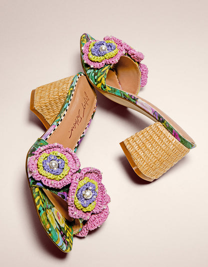 Betsey Johnson Trending - DIETRICH BRIGHT MULTI Square-Toe Mule Heel