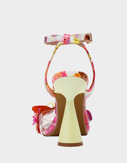 Betsey Johnson Trending - CHELSIE WHITE MULTI Women's Floral Butterfly Rhinestone Pump Heel