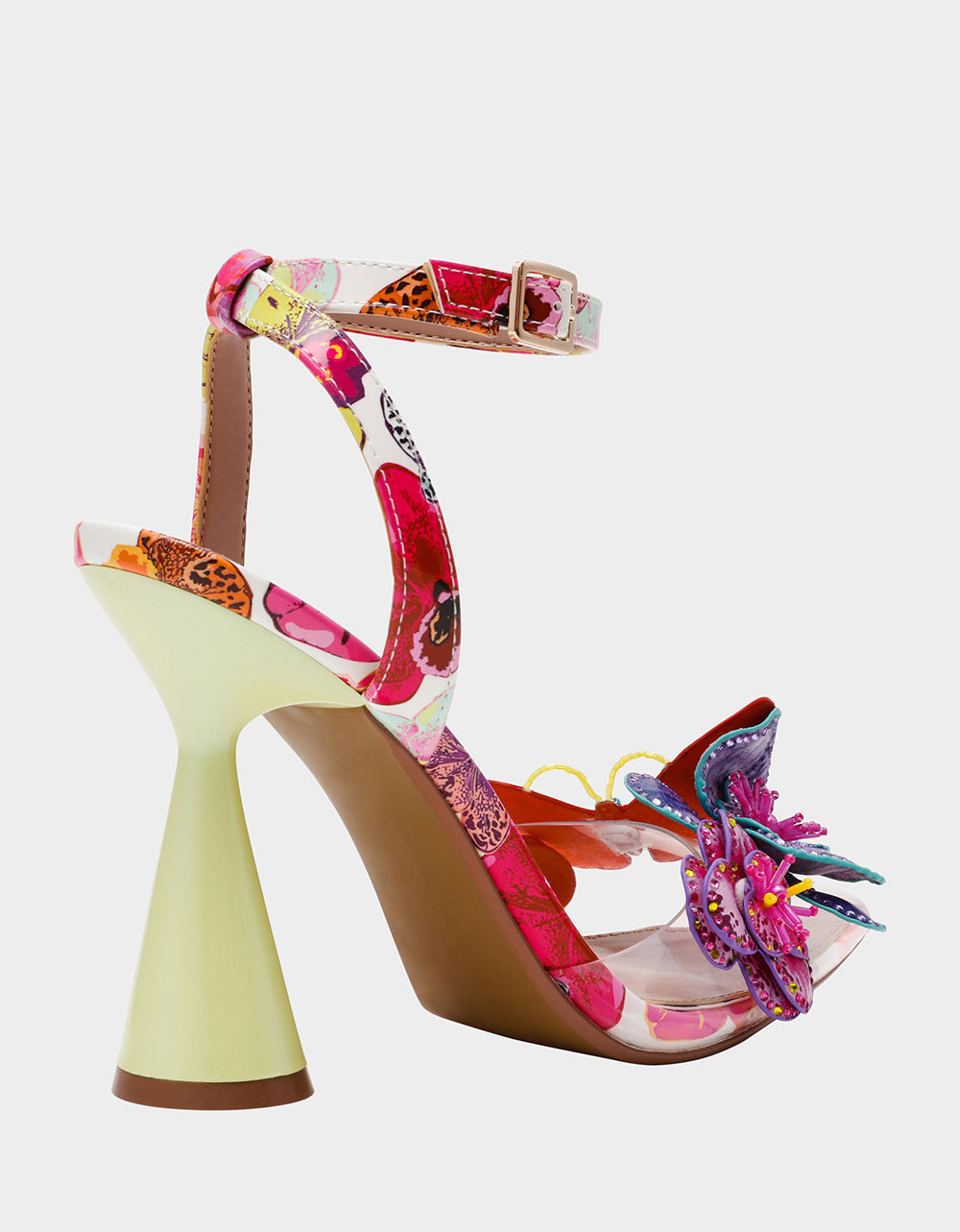 Betsey Johnson Trending - CHELSIE WHITE MULTI Women's Floral Butterfly Rhinestone Pump Heel