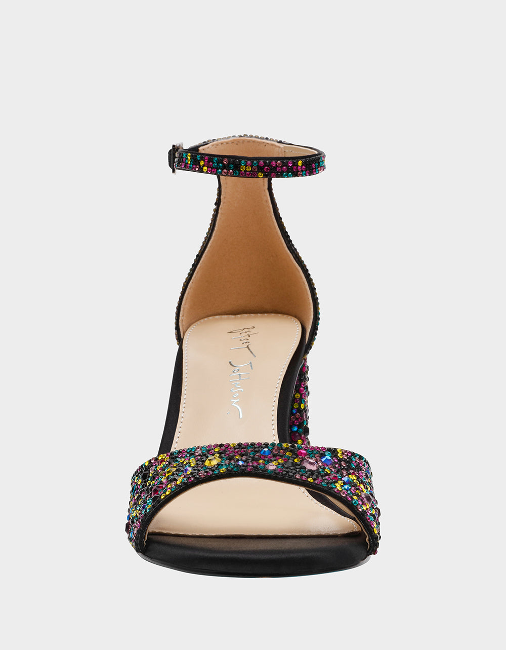 Betsey Johnson Premium - KAMI BLACK MULTI Block Heel Open Toe Women's Heel