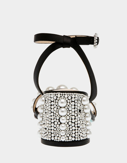Betsey Johnson Hot Sale - TINA BLACK Pearl Block Heel Sandal