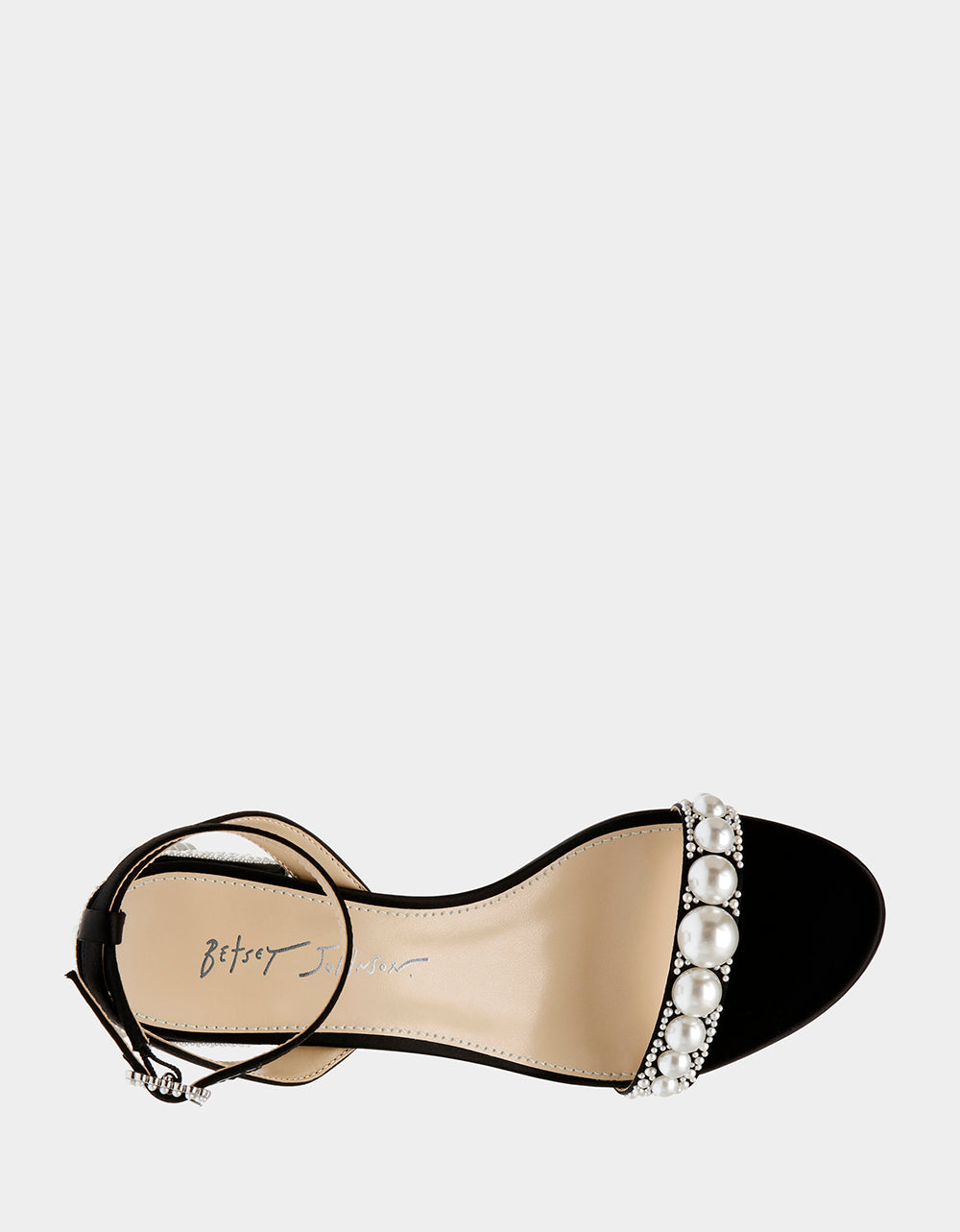 Betsey Johnson Hot Sale - TINA BLACK Pearl Block Heel Sandal