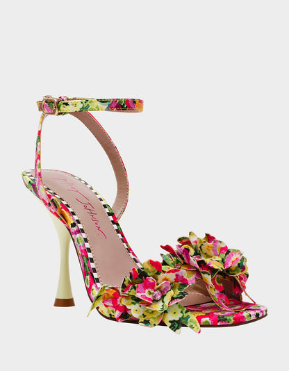 Betsey Johnson Essential - HILLEY GREEN FLORAL MULTI Women's Floral High Heel Stiletto Sandal