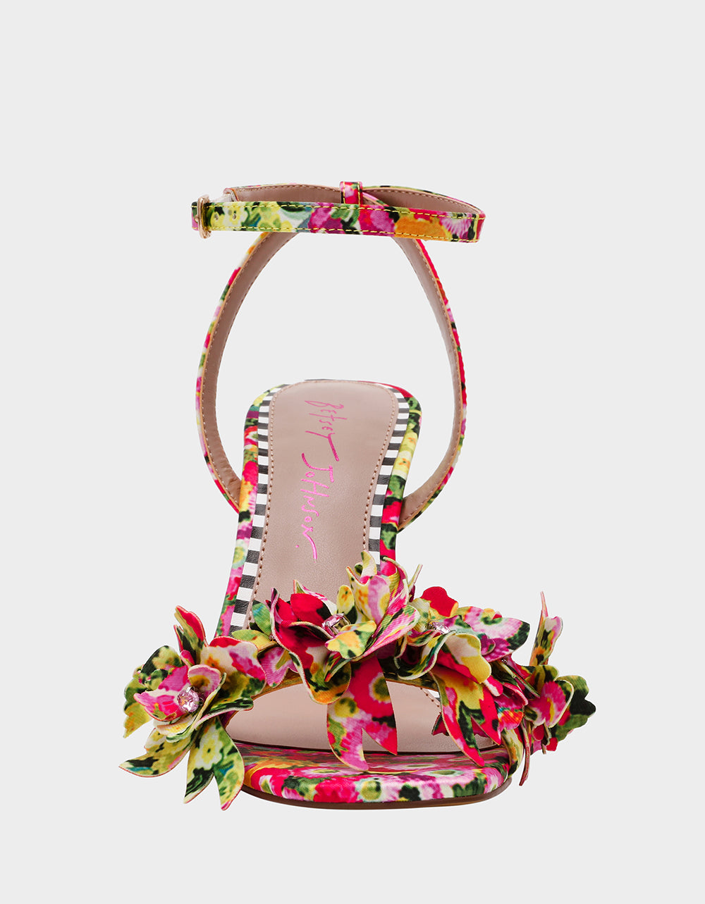 Betsey Johnson Essential - HILLEY GREEN FLORAL MULTI Women's Floral High Heel Stiletto Sandal