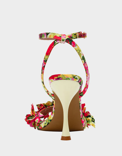 Betsey Johnson Essential - HILLEY GREEN FLORAL MULTI Women's Floral High Heel Stiletto Sandal
