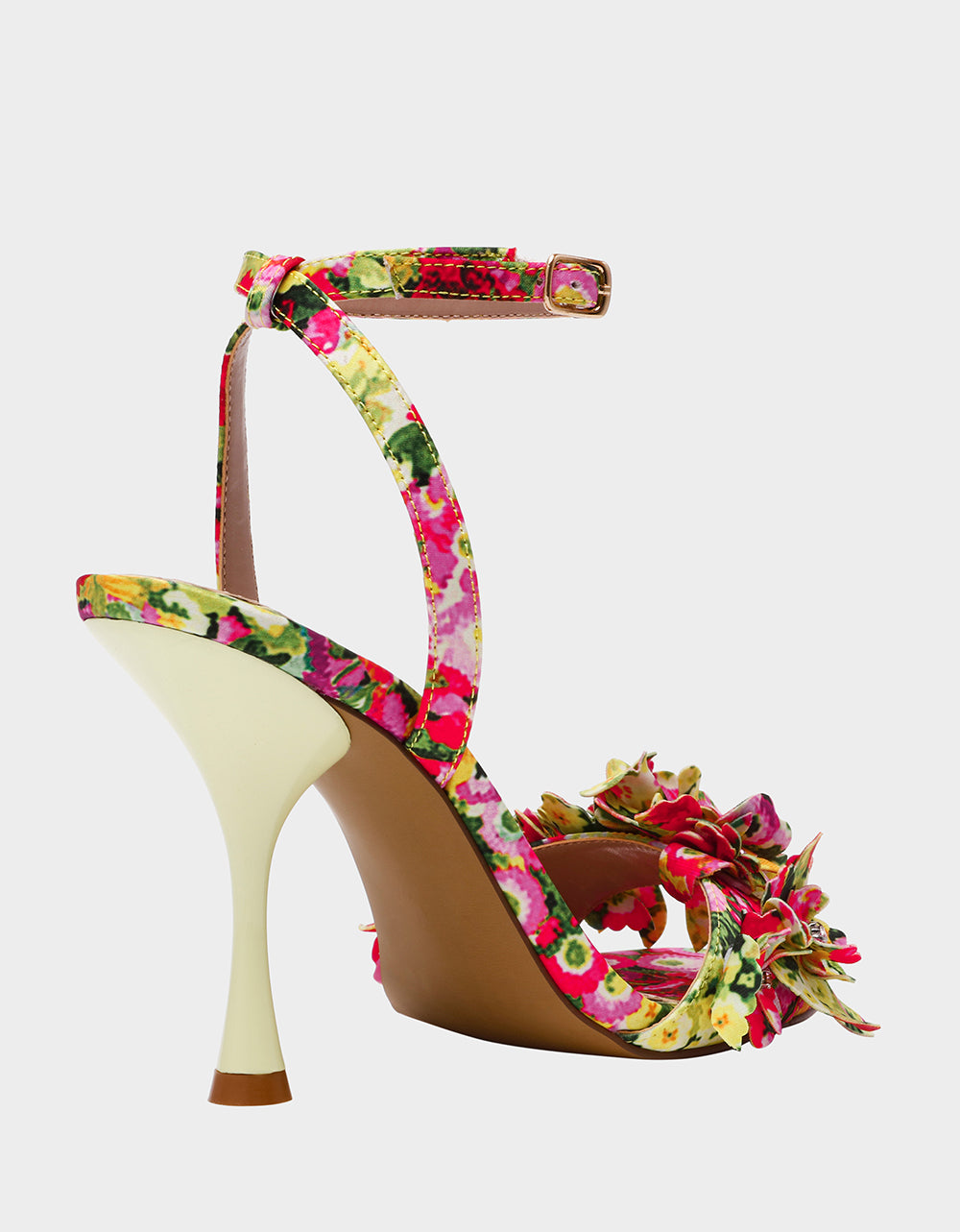 Betsey Johnson Essential - HILLEY GREEN FLORAL MULTI Women's Floral High Heel Stiletto Sandal