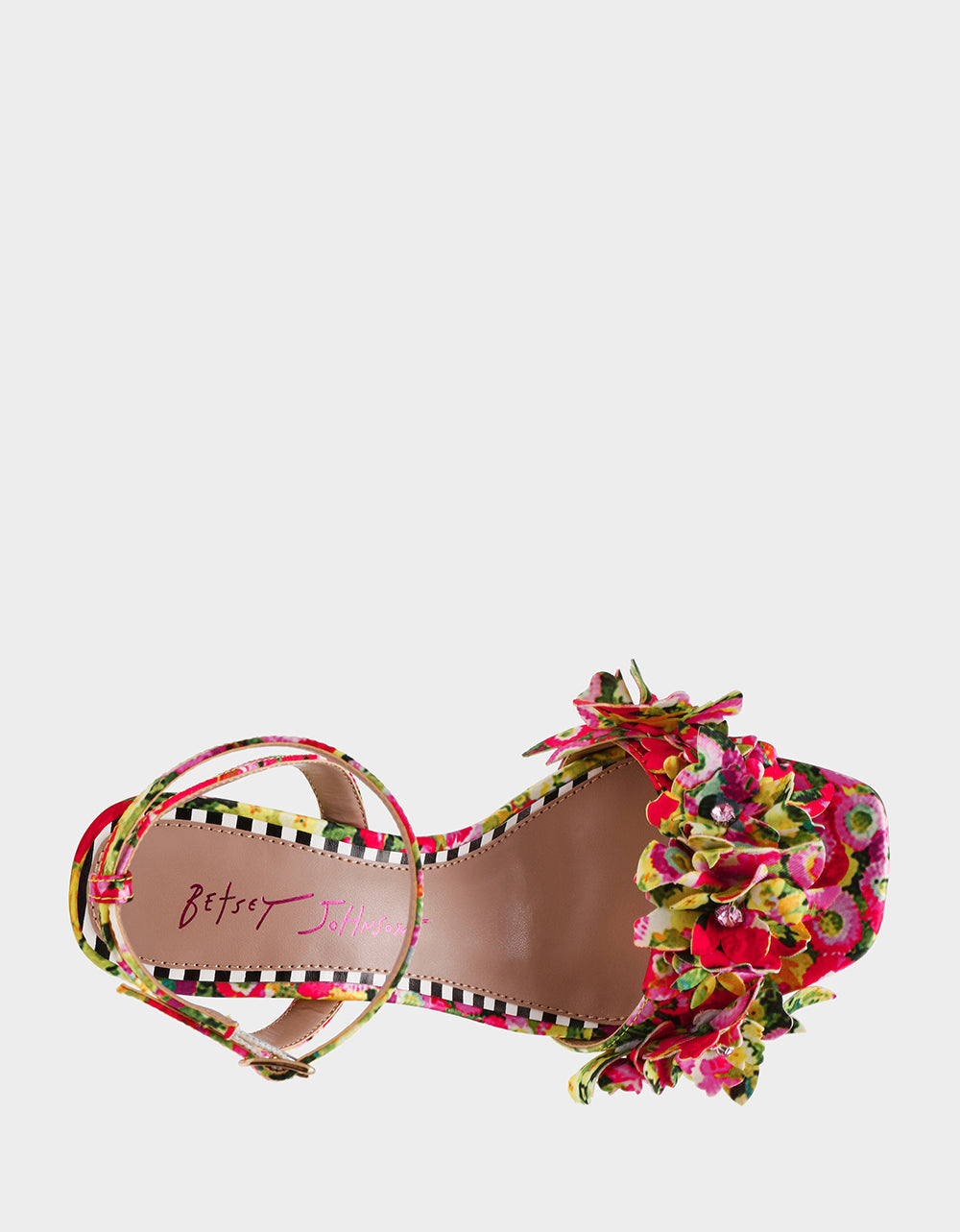 Betsey Johnson Essential - HILLEY GREEN FLORAL MULTI Women's Floral High Heel Stiletto Sandal
