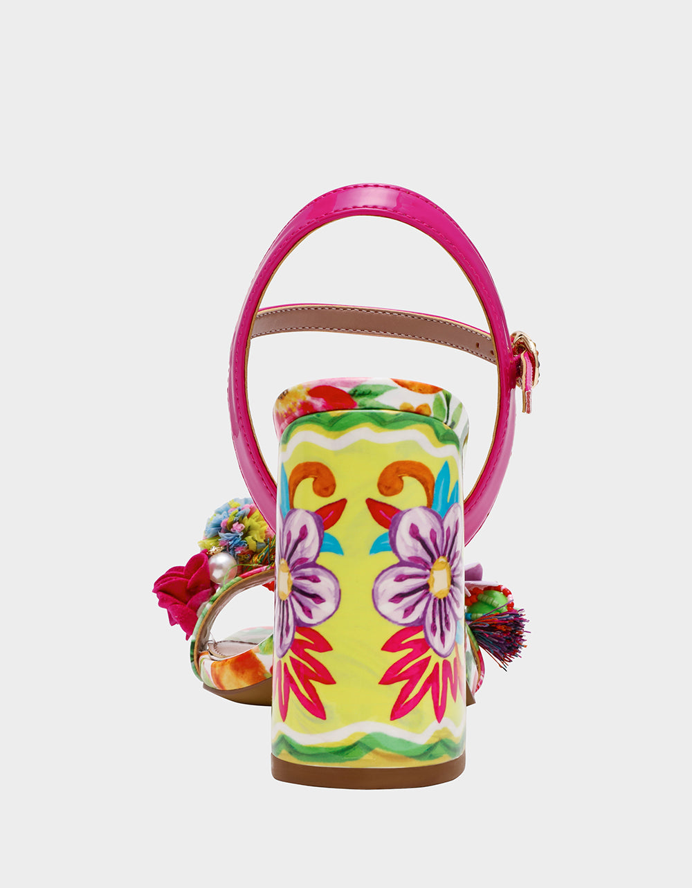 Betsey Johnson Hot Sale - MASEN BRIGHT MULTI Women's Square-Toe Block Heel Floral Decal Heel